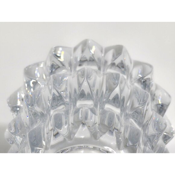 Mikasa Impulse 10" Crystal Vase XY535/626 Slovenia Heavy Clear Ribbed Vintage - Picture 12 of 14